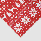 Papier Mousseline Rouge de motif de Noël de silhouettes de whippet (Détail)