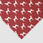 Papier Mousseline Rouge de motif de silhouettes de Basenji (Détail)