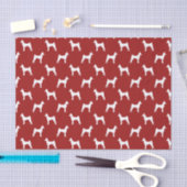 Papier Mousseline Rouge de motif de silhouettes de Basenji (Artisanat)