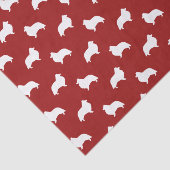 Papier Mousseline Rouge de motif de silhouettes de chien de berger (Détail)