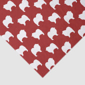 Papier Mousseline Rouge de motif de silhouettes de Keeshond (Détail)