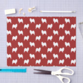 Papier Mousseline Rouge de motif de silhouettes de Samoyed (Artisanat)