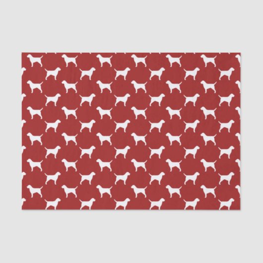Papier Mousseline Rouge de motif de silhouettes de Terrier de (Recto)