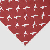 Papier Mousseline Rouge de motif de silhouettes de whippet (Détail)