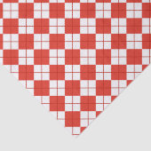 Papier Mousseline Rouge Et Blanc Argyle   (Détail)