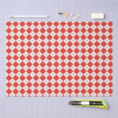 Papier Mousseline Rouge Et Blanc Argyle   (Artisanat)