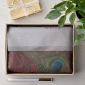 Papier Mousseline Rouge et blanc de paon (Cadeau)