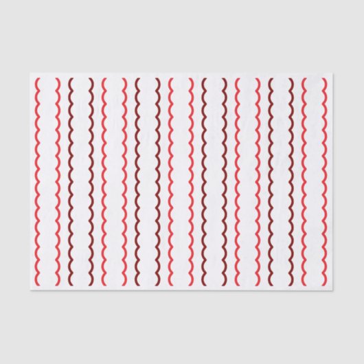 Papier Mousseline Rouge et Bourgogne Simple Scallop Stripes Noël (Recto)