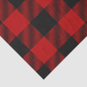 Papier Mousseline Rouge et noir Buffalo À damiers Plaid Rustique (Détail)