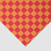 Papier Mousseline Rouge et orange Checkered (Détail)