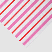 Papier Mousseline Rouge et rose rayé (Détail)