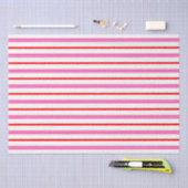Papier Mousseline Rouge et rose rayé (Artisanat)