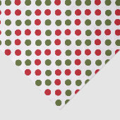 Papier Mousseline Rouge Et Vert De Noël À Points (Détail)