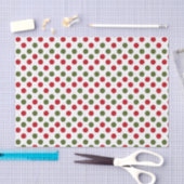 Papier Mousseline Rouge Et Vert De Noël À Points (Artisanat)