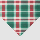 Papier Mousseline Rouge Festif traditionnel et Plaid vert (Détail)