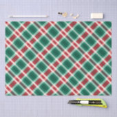 Papier Mousseline Rouge Festif traditionnel et Plaid vert (Artisanat)