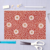 Papier Mousseline Rouge Floral Vibrant Ornate Classé Motif (Artisanat)