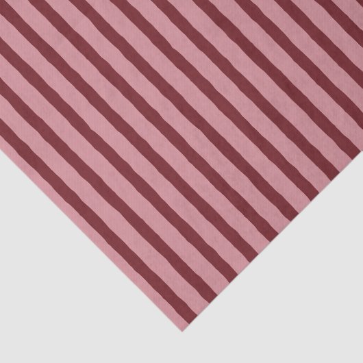 Papier Mousseline Rouge foncé rose rustique rayé (Détail)