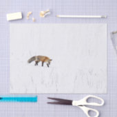 PAPIER MOUSSELINE ROUGE FOX SUR PAPIER EN TISSU DE NEIGE (Artisanat)