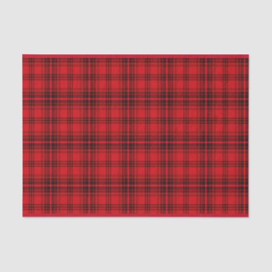 Papier Mousseline Rouge gai classique du plaid | (Recto)