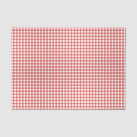 Papier Mousseline Rouge Gingham de Noël Classique (Recto)