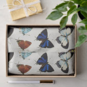 Papier Mousseline ROUGE JAUNE BLEU BLANC BUTTERFLIES Beauté Nature (Cadeau)