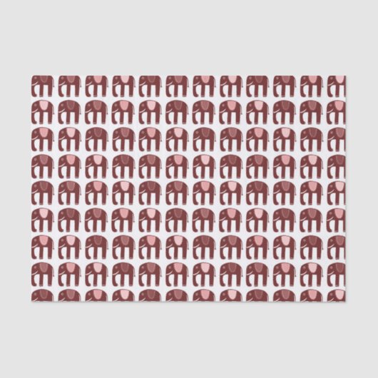 Papier Mousseline Rouge Motif rose éléphant (Recto)