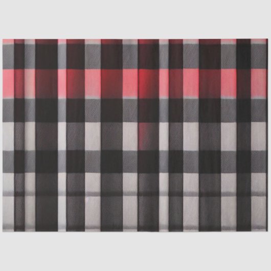 Papier Mousseline Rouge Noir Abstrait Plaid Collection moderne (Recto)