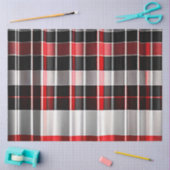 Papier Mousseline Rouge Noir Abstrait Plaid Collection populaire (Artisanat)