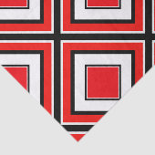 Papier Mousseline Rouge noir blanc diamant géométrique (Détail)