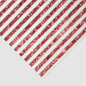 Papier Mousseline Rouge or Parties scintillant blanche rayures Noël (Détail)