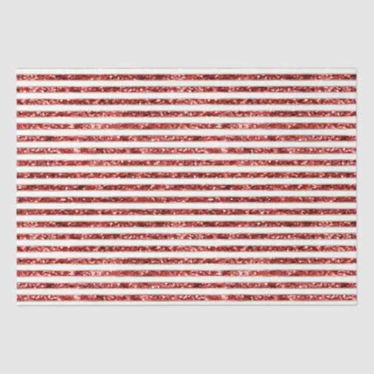 Papier Mousseline Rouge or Parties scintillant blanche rayures Noël (Recto)