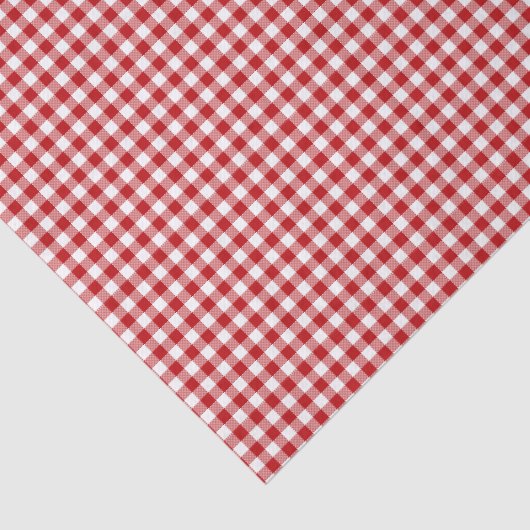 Papier Mousseline Rouge Plaid, En vichy rouge (Détail)