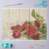 Papier Mousseline Rouge Romantique Rose Russe Découpage en bois (Artisanat)