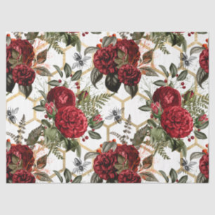 Papier Mousseline Rouge Rose Bee Series Design 62