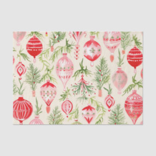 Papier Mousseline Rouge rose Rétro Noël Ornements amusants