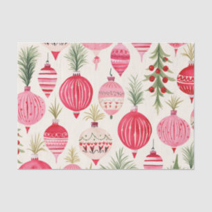 Papier Mousseline Rouge rose rouge rétro ornements de Noël Baubles