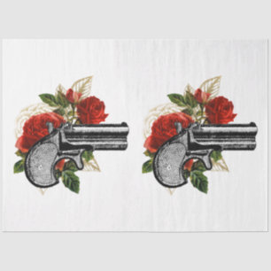 Papier Mousseline Rouge Rose Steampunk Series Design 1