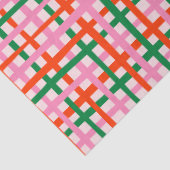 Papier Mousseline Rouge Rose Vert Rayures (Détail)