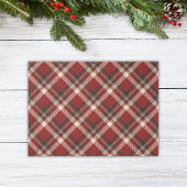 Papier Mousseline Rouge rustique et vert Tartan Plaid Noël