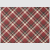Papier Mousseline Rouge rustique et vert Tartan Plaid Noël (Recto)