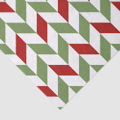 PAPIER MOUSSELINE ROUGE VERT BLANC ZIG ZAG STRIPES (Détail)