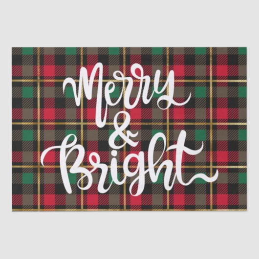 Papier Mousseline Rouge, Vert, Noir & Or Plat de Noël (Recto)