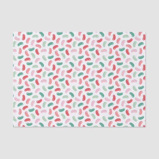 Papier Mousseline Rouge, Vert, Pêche, Jellybean rose Design (Recto)