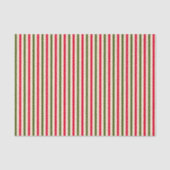 Papier Mousseline Rouges et Verts Forêt Rayures (Recto)