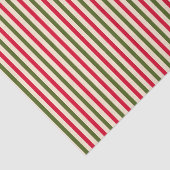 Papier Mousseline Rouges et Verts Forêt Rayures (Détail)