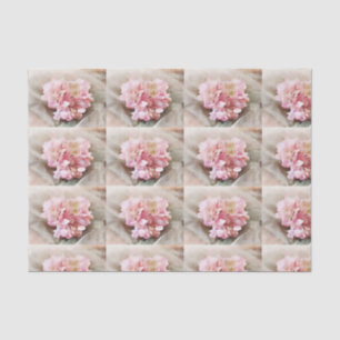 Papier Mousseline Rougissent les tuiles roses d'hortensia de coeur