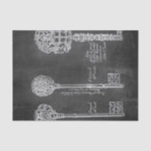 Papier Mousseline Rousty Chalkboard Victorian steampunk clés squelet (Recto)
