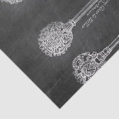 Papier Mousseline Rousty Chalkboard Victorian steampunk clés squelet (Détail)