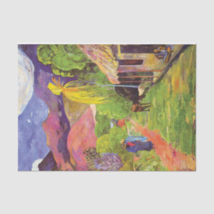 Papier Mousseline Route Paul Gauguin à Tahiti Vintage Beaux-Arts